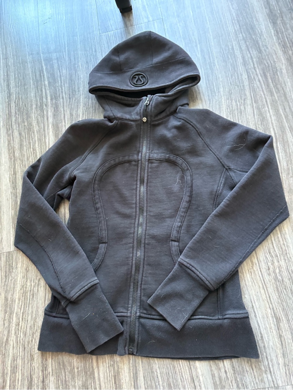 lululemon athletica Black Full-Zip Hooded Bomber Jacket